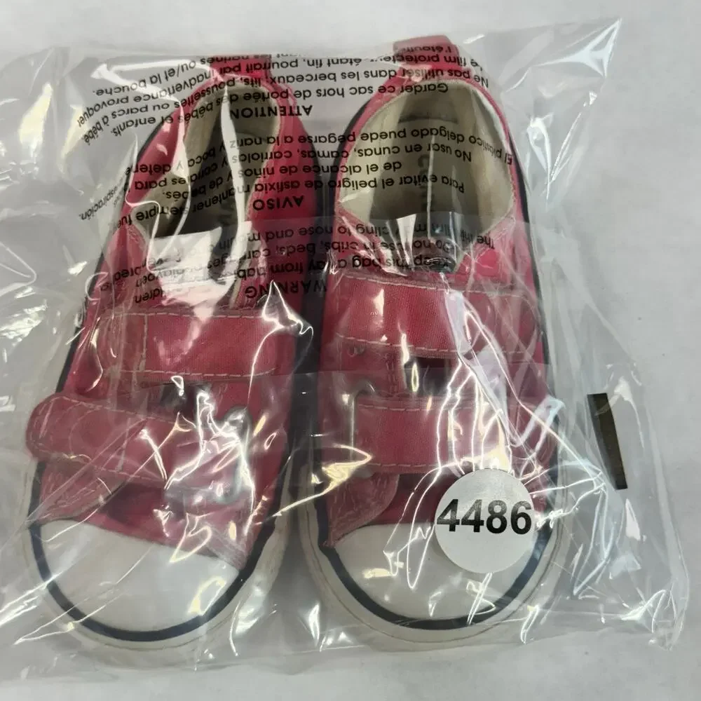 CONVERSE SHOES LITTLE KIDS 6C CHUCK‎ TAYLOR ALL STAR HOOK AND LOOP OX PINK